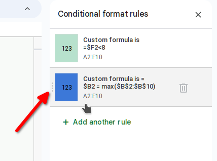 conditional another orderrule