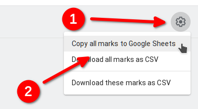 Marks to Google Sheets
